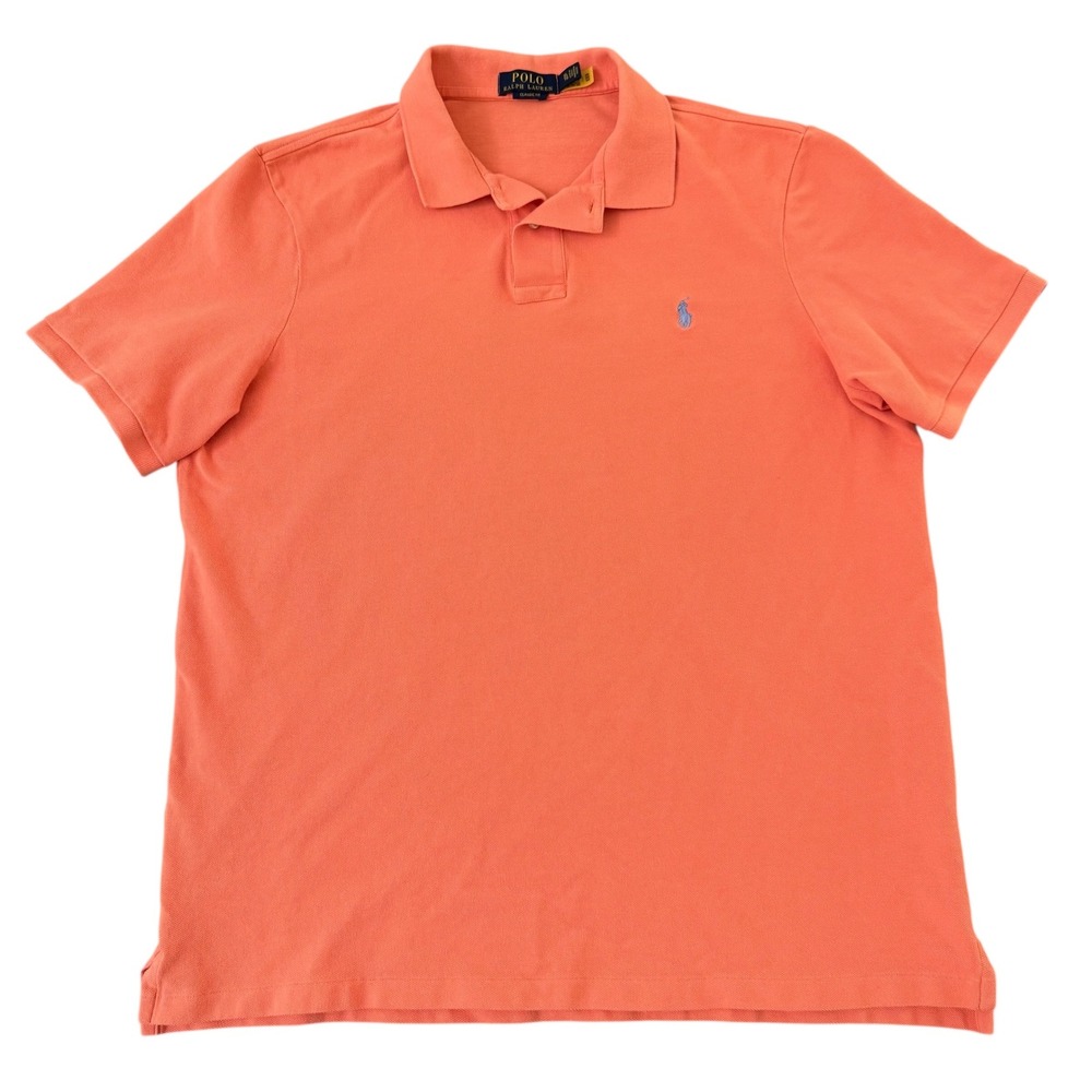 Polo‎ Ralph Lauren XL Orange Classic Fit Short Sleeve Cotton Men's Polo Shirt